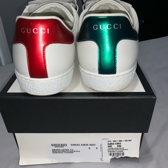 Gucci Ace Interlocking GG Leather 3 Strap Sneakers - Picture 2 of 8